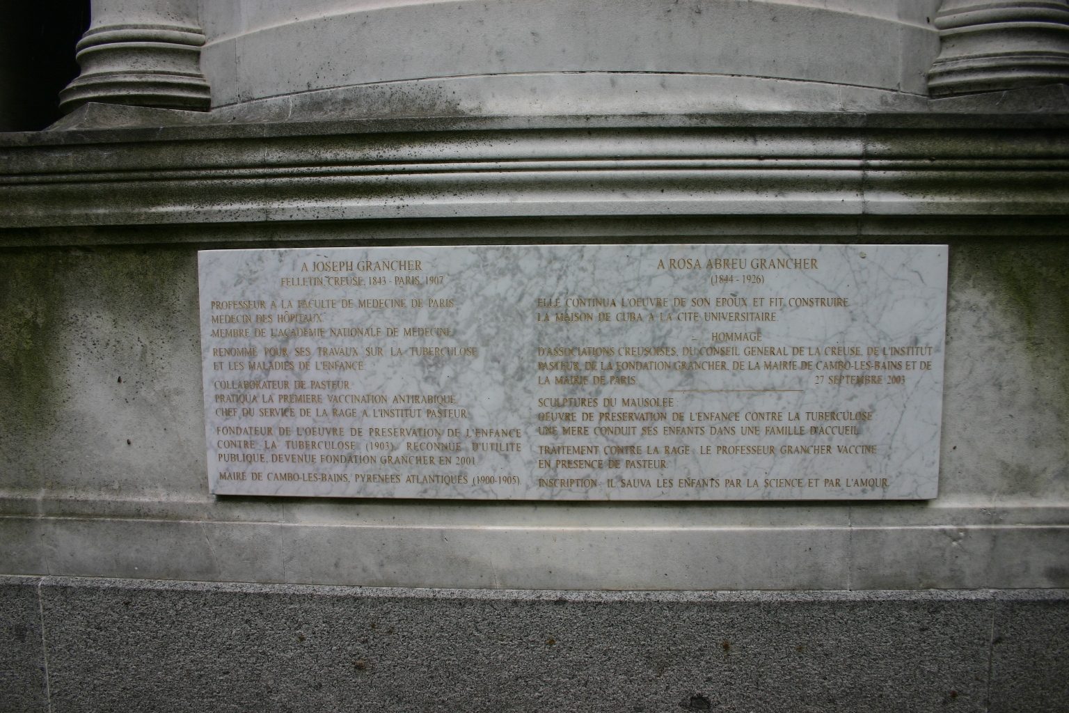 Jacques-Joseph Grancher's funeral monument, Montmartre Cemetery, Paris (05).JPG
